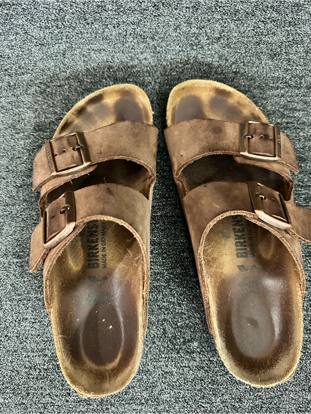 Birkenstock Men's Brown Suede Two-Strap Sandals